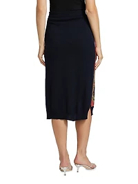 Garden Silk Combo Pencil Skirt