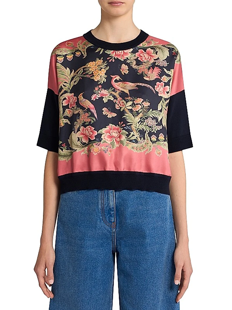 Chinoiserie Silk Top
