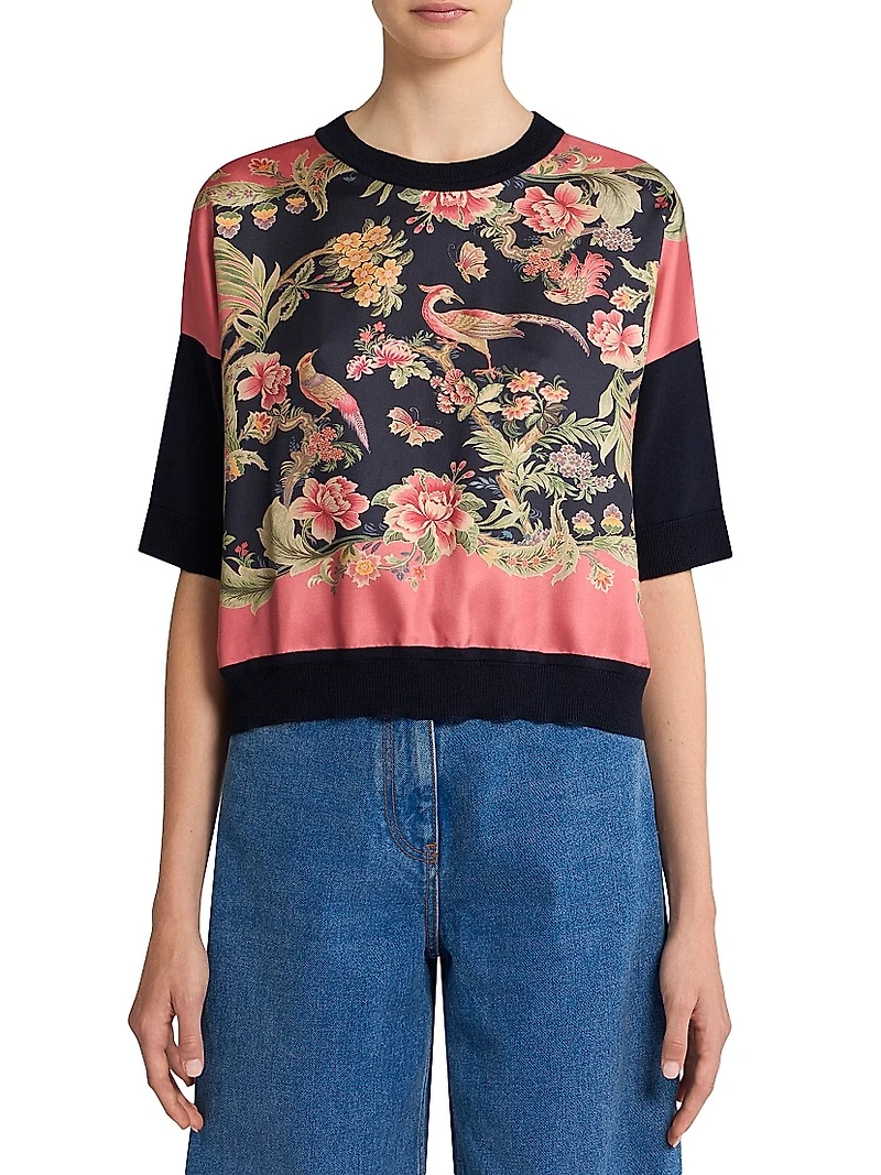 Chinoiserie Silk Top