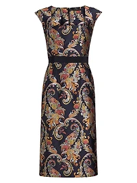 Floral Satin Sheath Dress