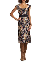 Floral Satin Sheath Dress
