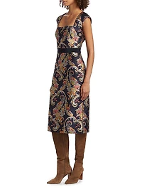 Floral Satin Sheath Dress