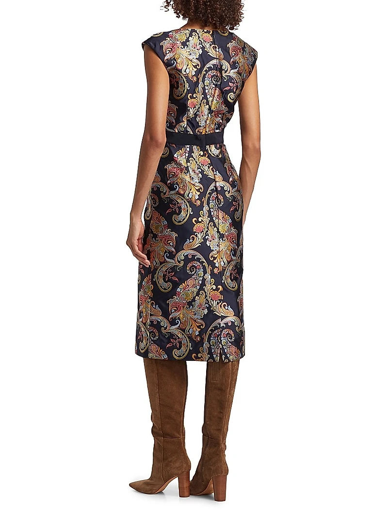 Floral Satin Sheath Dress