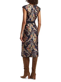 Floral Satin Sheath Dress