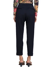 Cuffed Stretch Wool Trousers