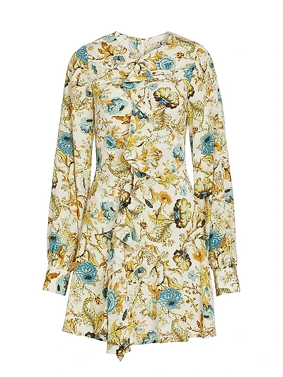 Salima Floral Crepe De Chine Minidress