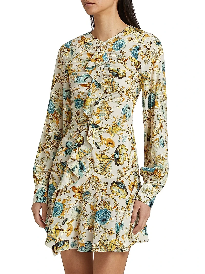 Salima Floral Crepe De Chine Minidress