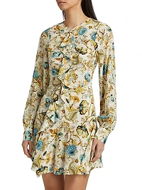 Salima Floral Crepe De Chine Minidress