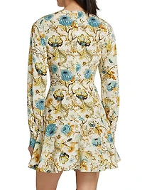 Salima Floral Crepe De Chine Minidress
