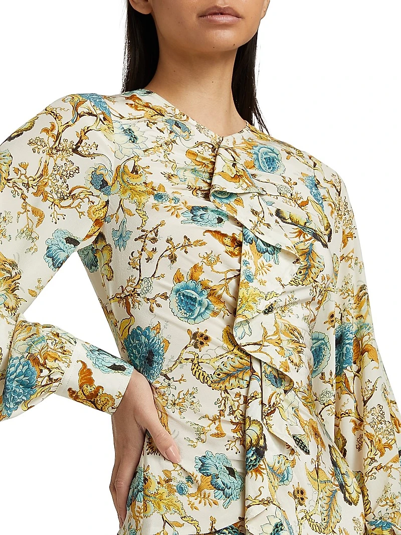 Salima Floral Crepe De Chine Minidress