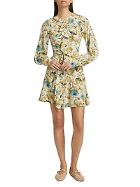 Salima Floral Crepe De Chine Minidress