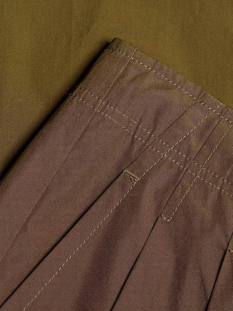 Lani Chino Pleated Wide-Leg Pants