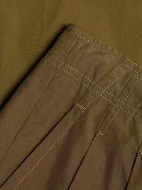 Lani Chino Pleated Wide-Leg Pants