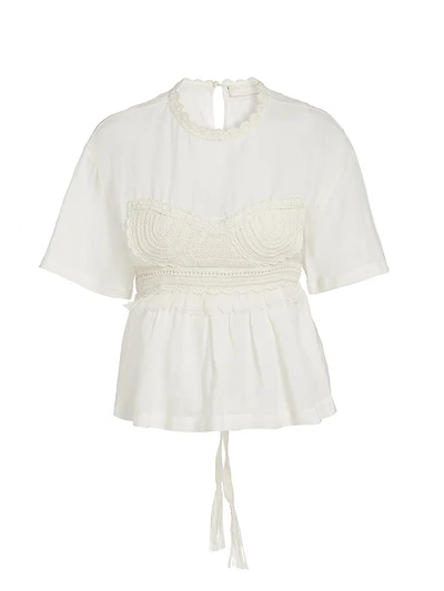 Cari Crochet Applique Top