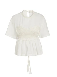 Cari Crochet Applique Top