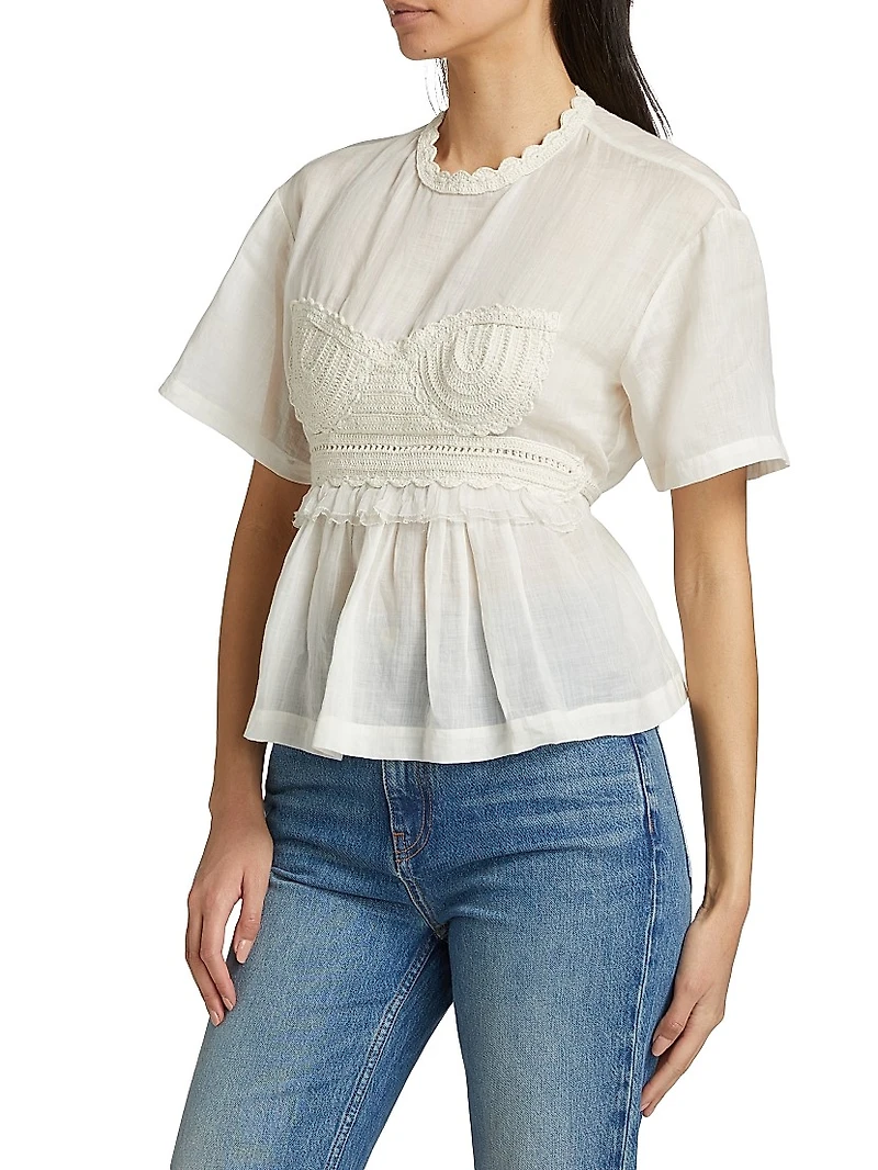 Cari Crochet Applique Top