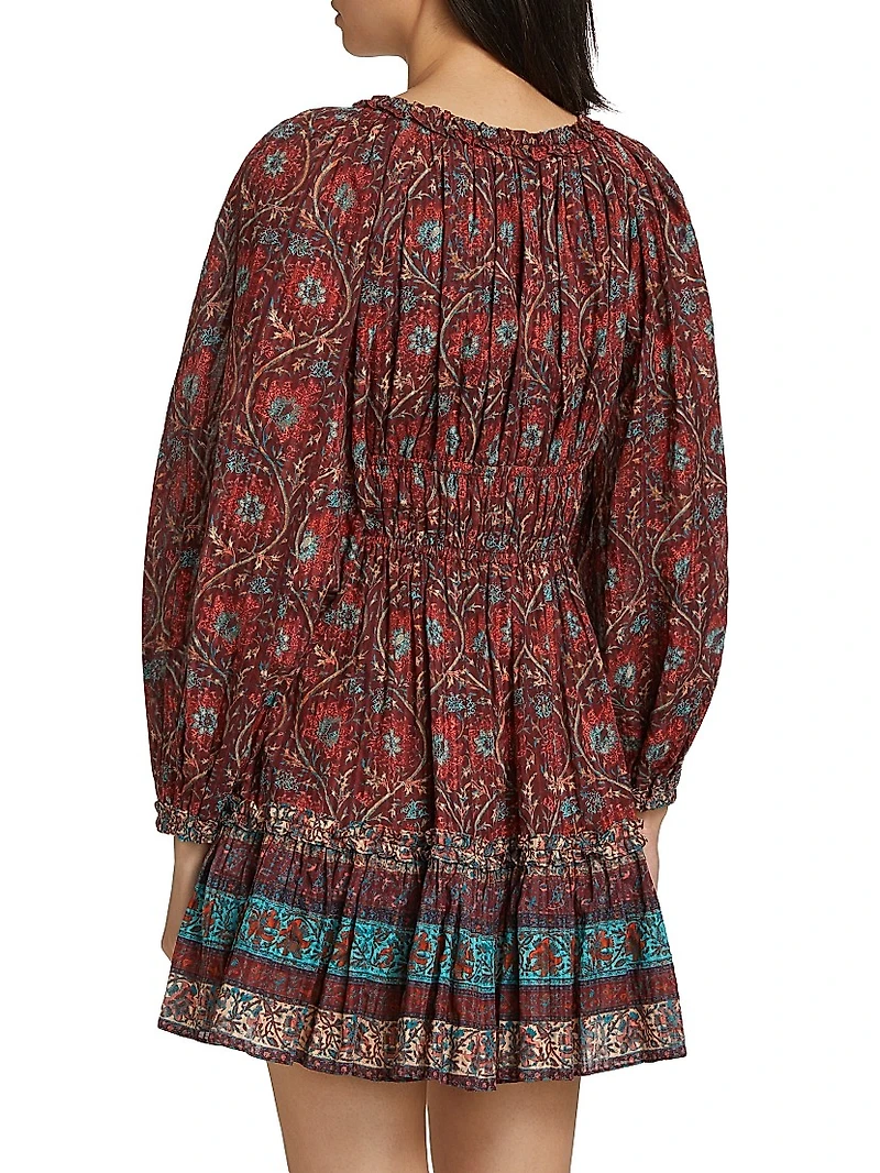 Val Botanical Shadow Stripe Dress