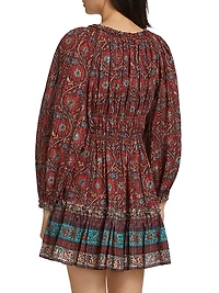 Val Botanical Shadow Stripe Dress