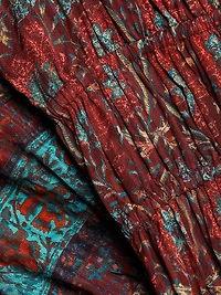 Val Botanical Shadow Stripe Dress