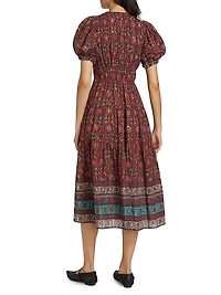 Ilana Botanical Shadow Stripe Dress