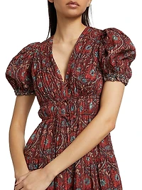 Ilana Botanical Shadow Stripe Dress