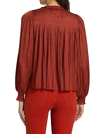 Leah Satin Plissé Blouse