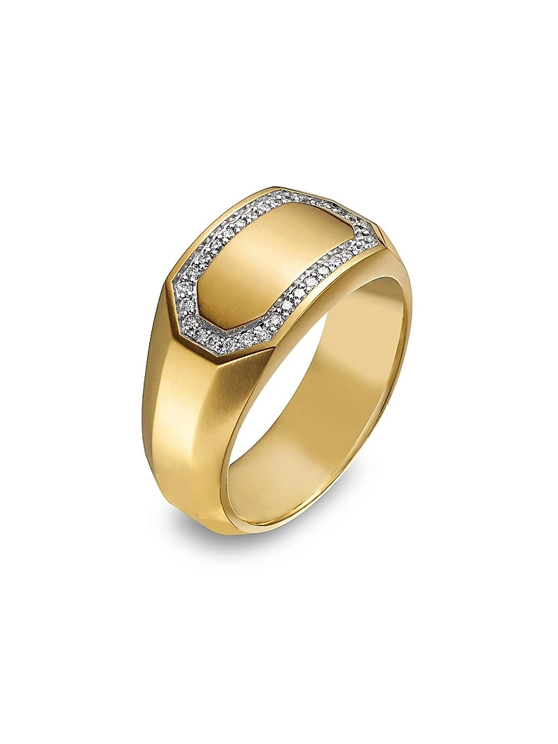 Streamline Cigar Band Ring 18K Yellow Gold, 10.5MM