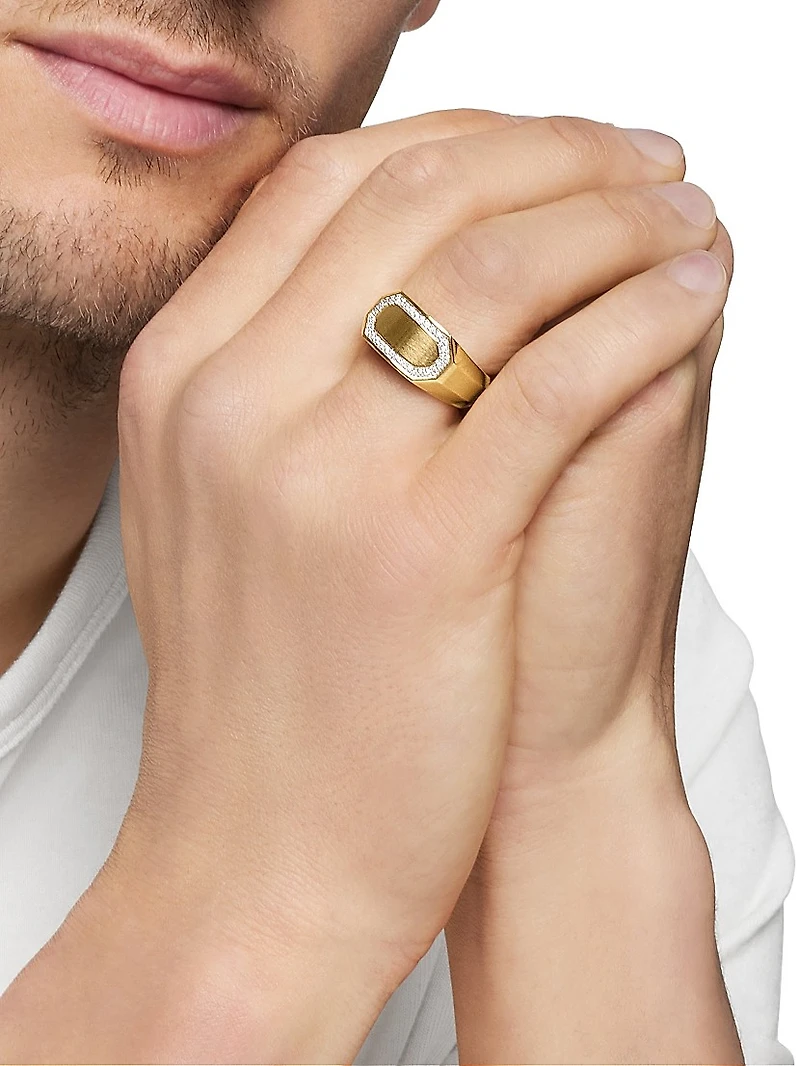 Streamline Cigar Band Ring 18K Yellow Gold, 10.5MM