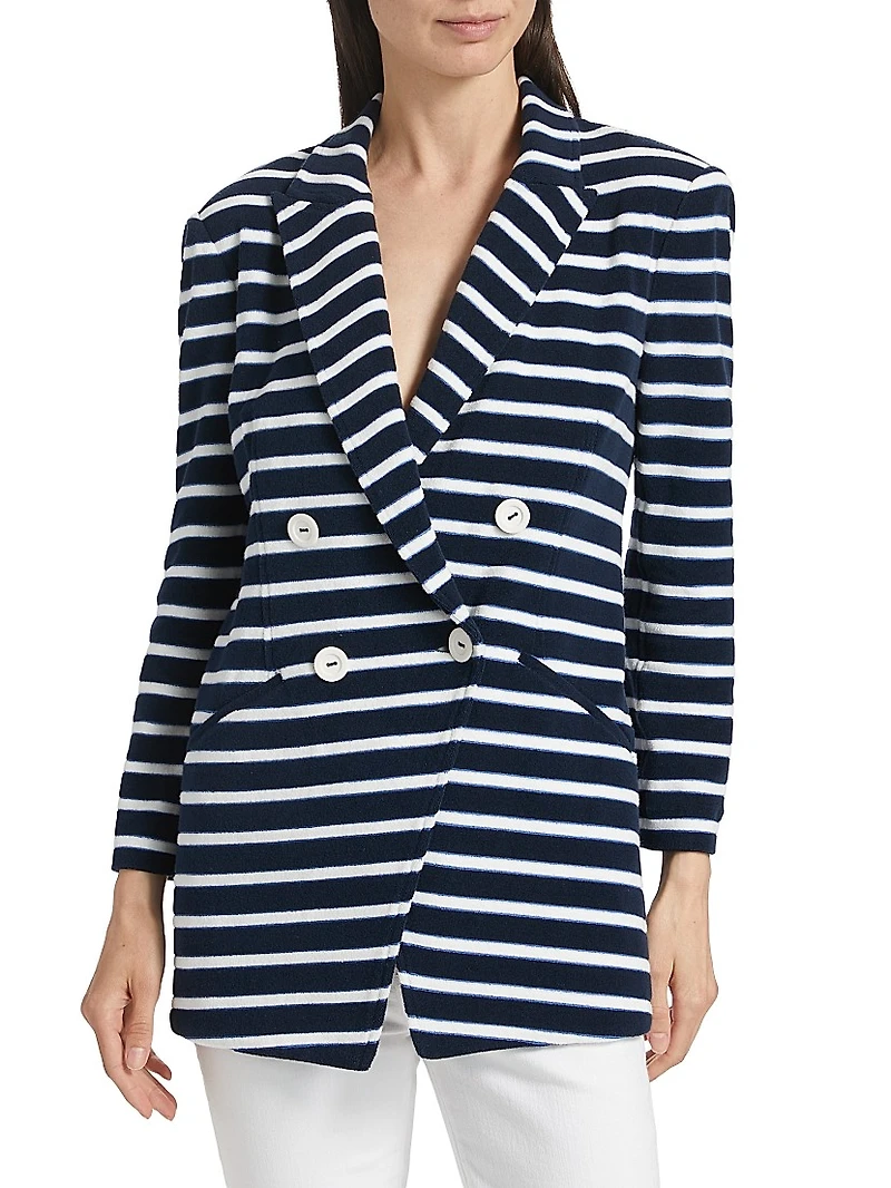 Ortiz Striped Double-Breasted Jacket