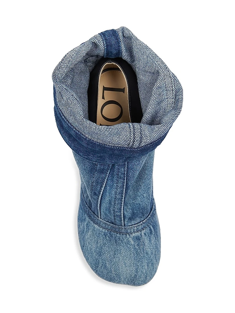 Toy Panta 90MM Leather & Denim Ankle Boots