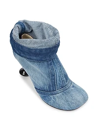 Toy Panta 90MM Leather & Denim Ankle Boots