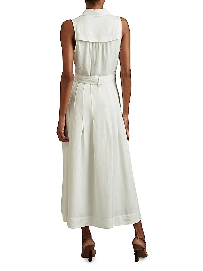 Heidi Linen-Blend Sleeveless Shirtdress