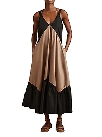 Natalia Colorblock Cotton Maxi Dress