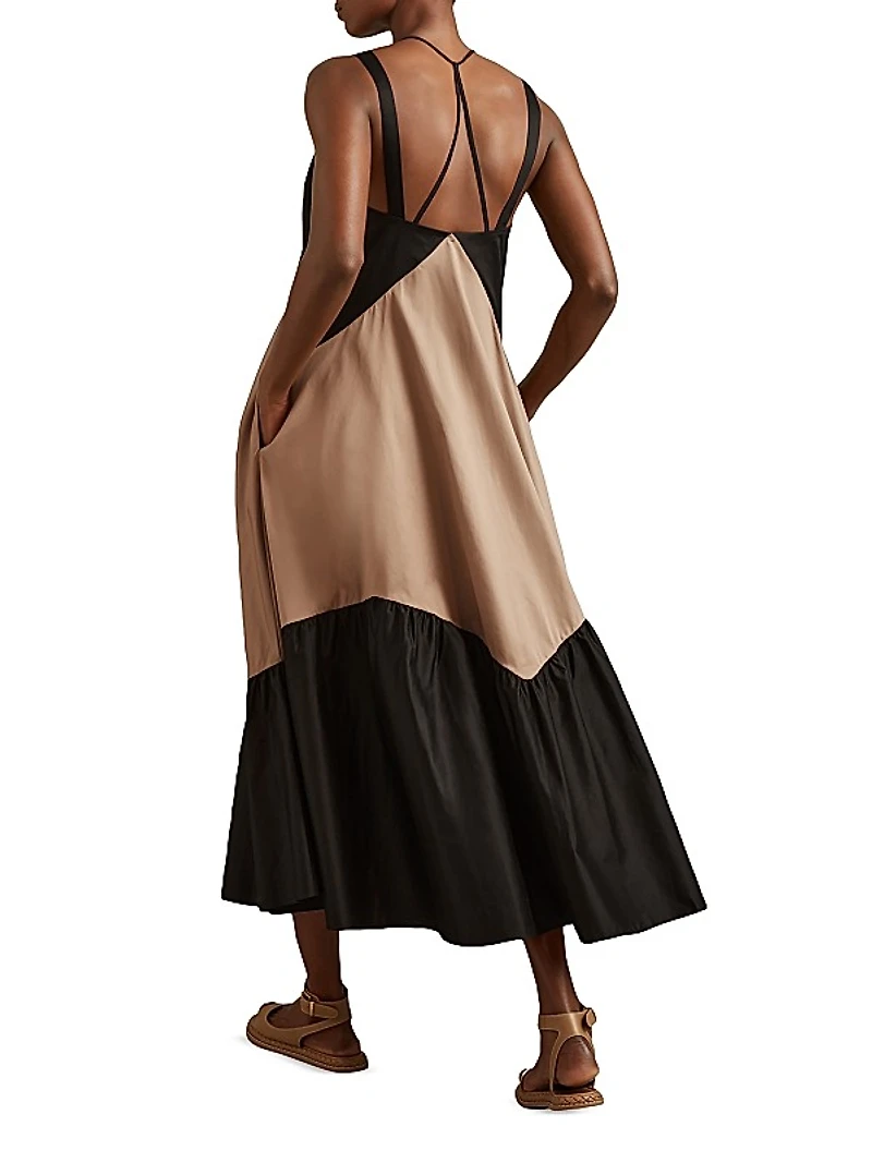 Natalia Colorblock Cotton Maxi Dress
