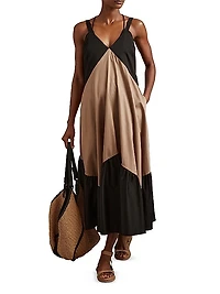 Natalia Colorblock Cotton Maxi Dress