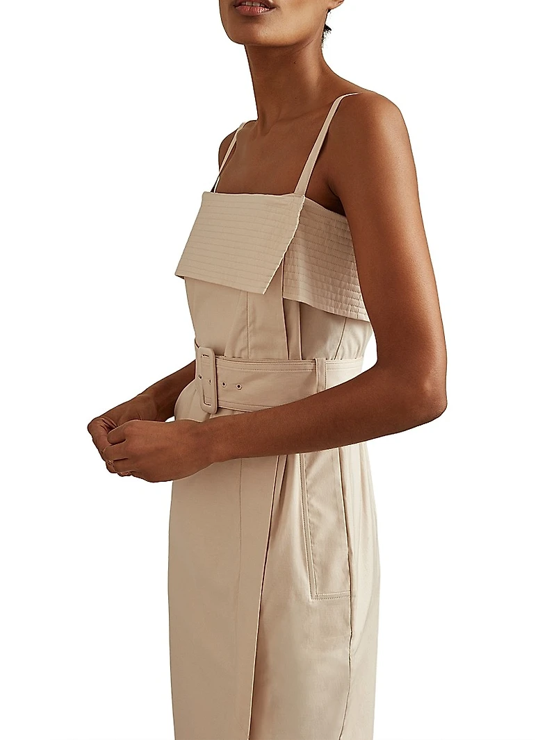 Dhalia Twill Wrap Midi-Dress