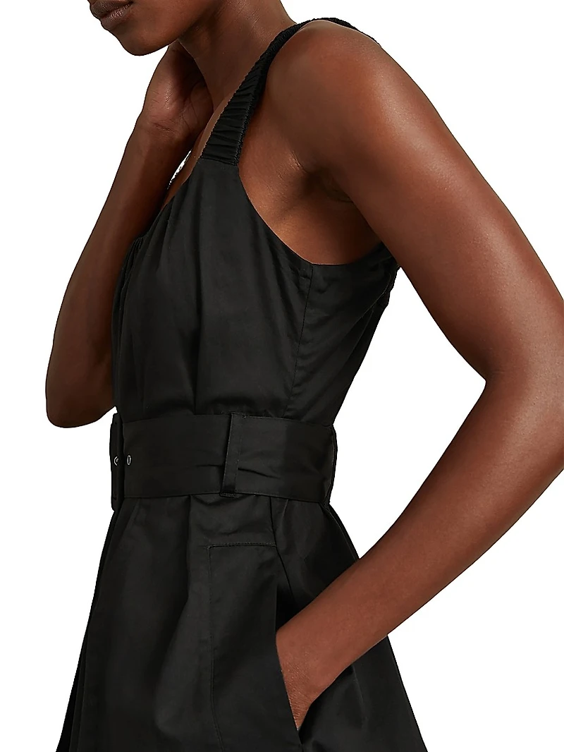 Liza Poplin Belted Midi-Dress