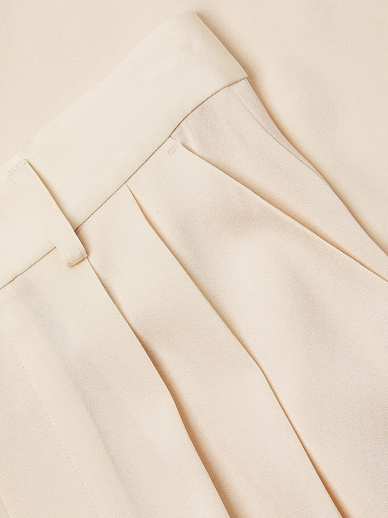 Dean Pleated Wide-Leg Crop Trousers