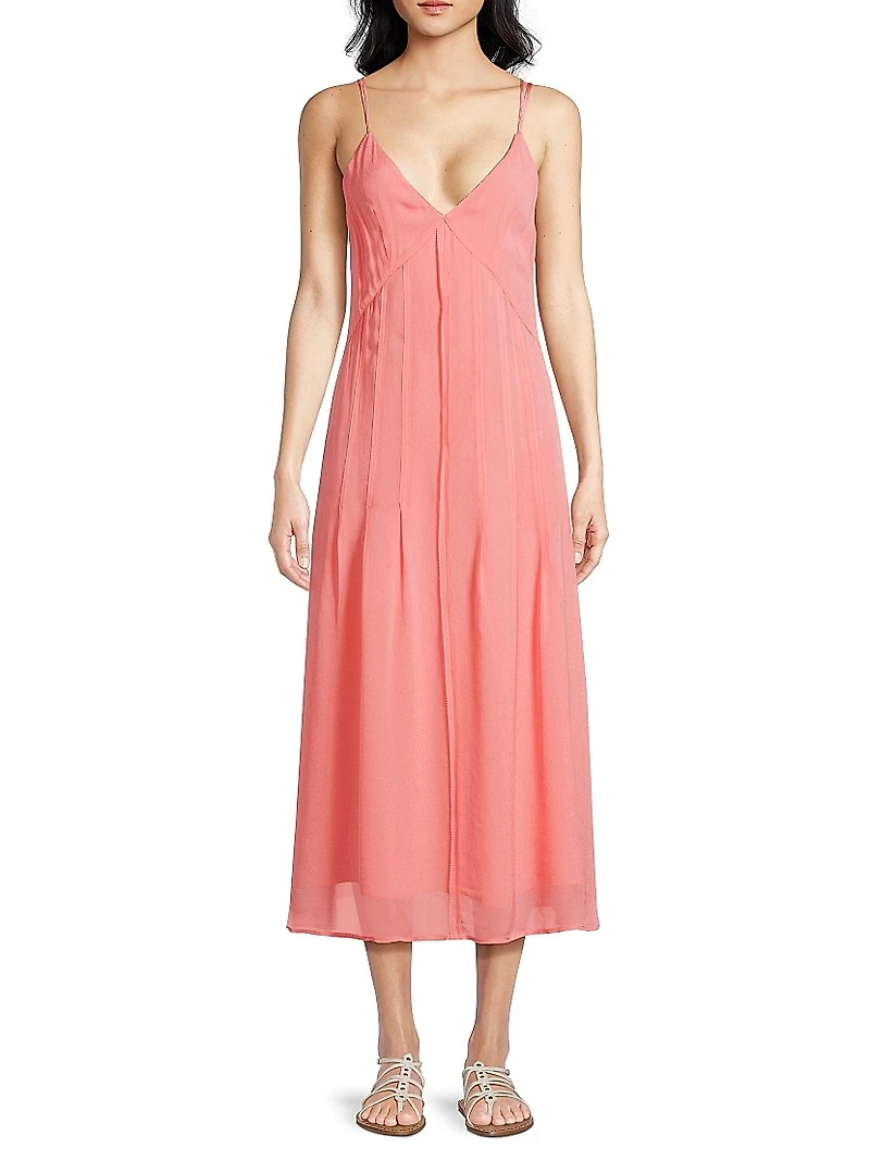 Bria Pintuck Chiffon Midi-Dress