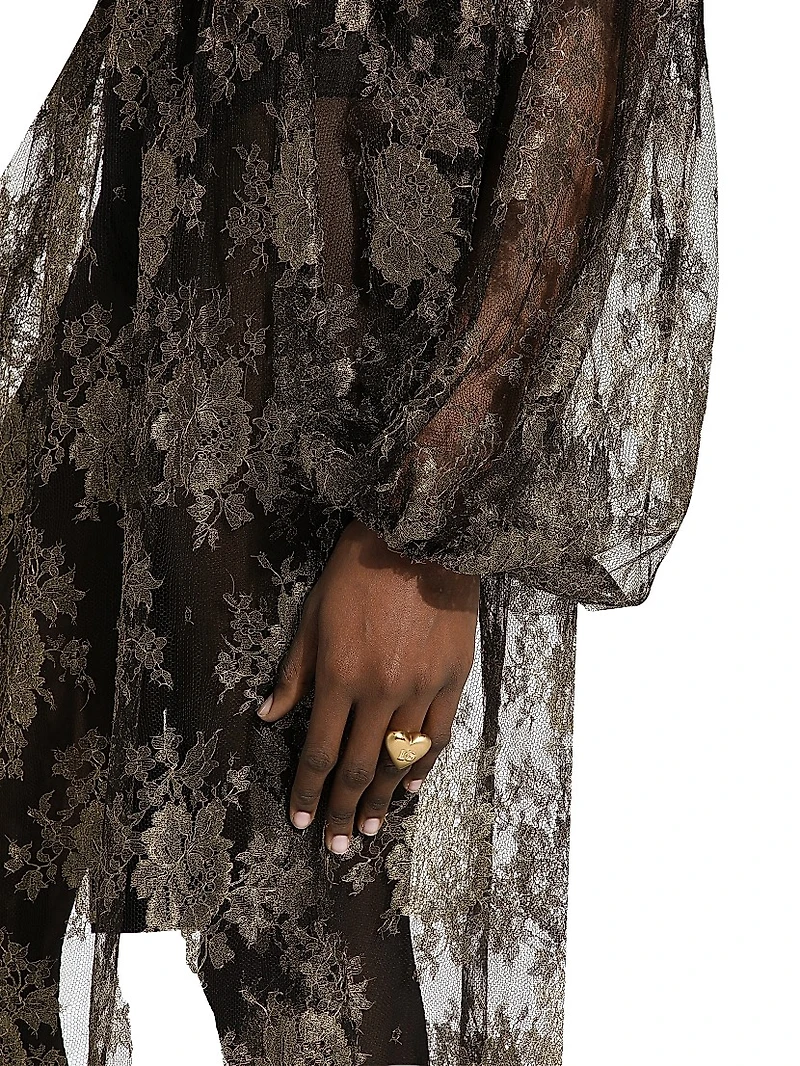 Goldtone Monogram Heart Ring