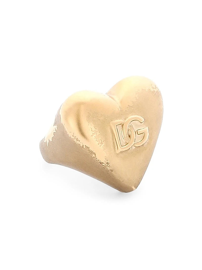 Goldtone Monogram Heart Ring