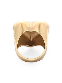 Goldtone Monogram Heart Ring