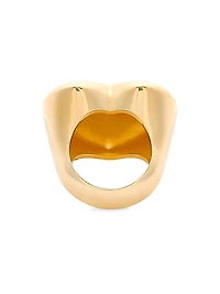 Goldtone Heart Logo Ring