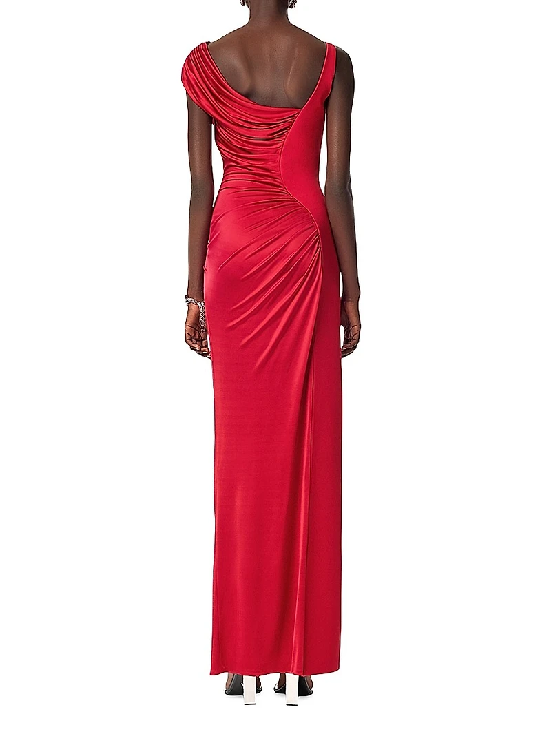 Draped Liquid Jersey Gown