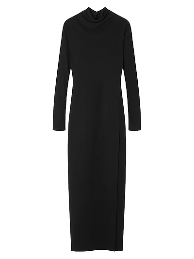 Long-Sleeve Column Gown