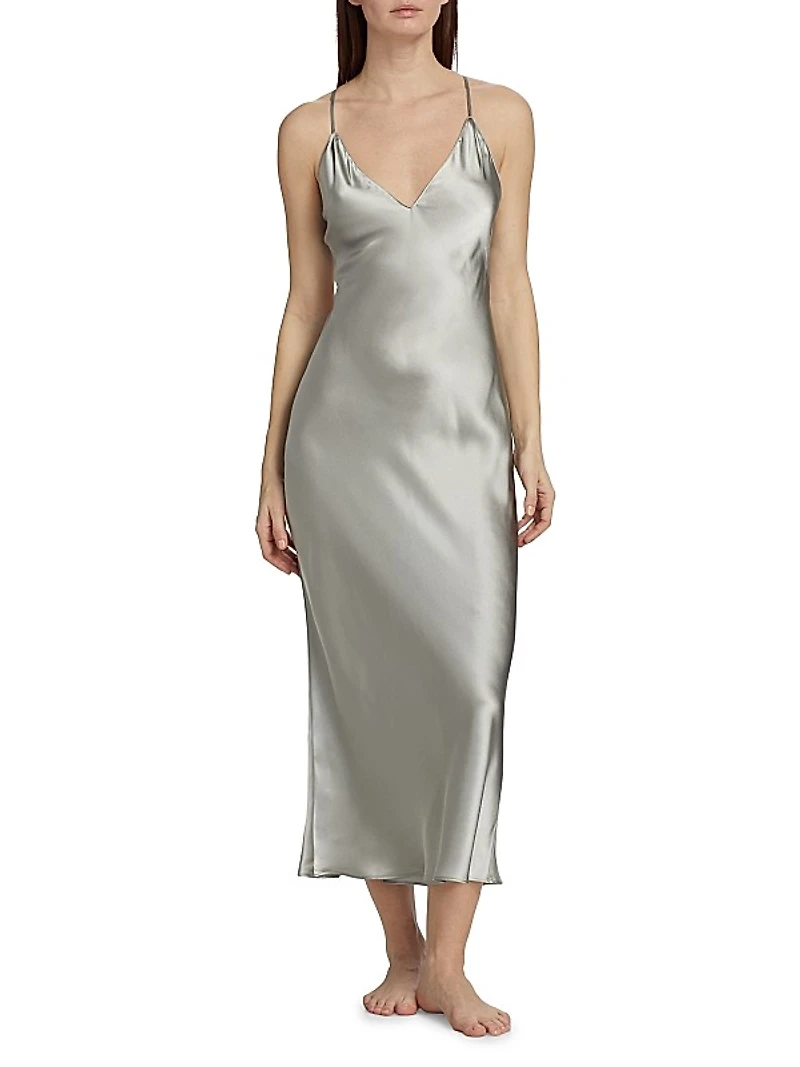 Key Essentials Silk Slip Midi-Dress