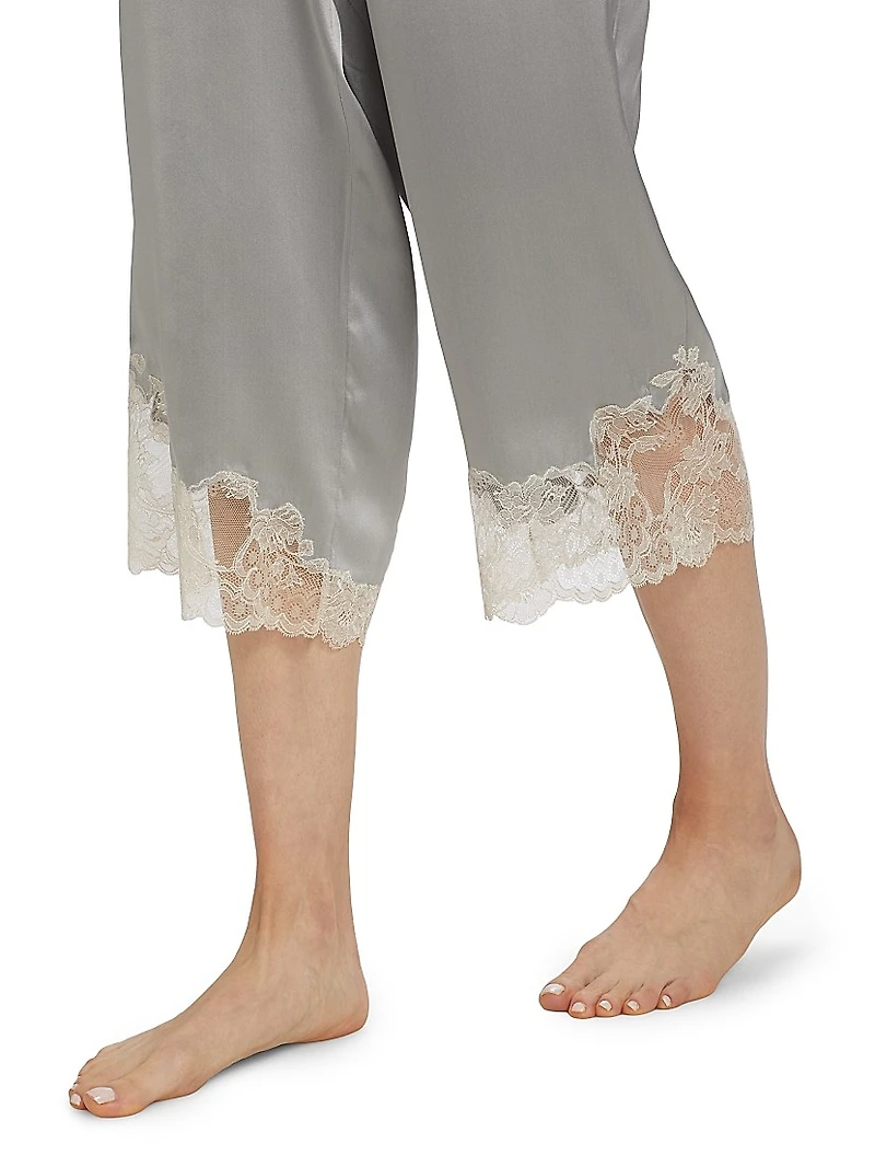 Lolita Silk Lace-Trimmed Pants