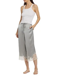 Lolita Silk Lace-Trimmed Pants