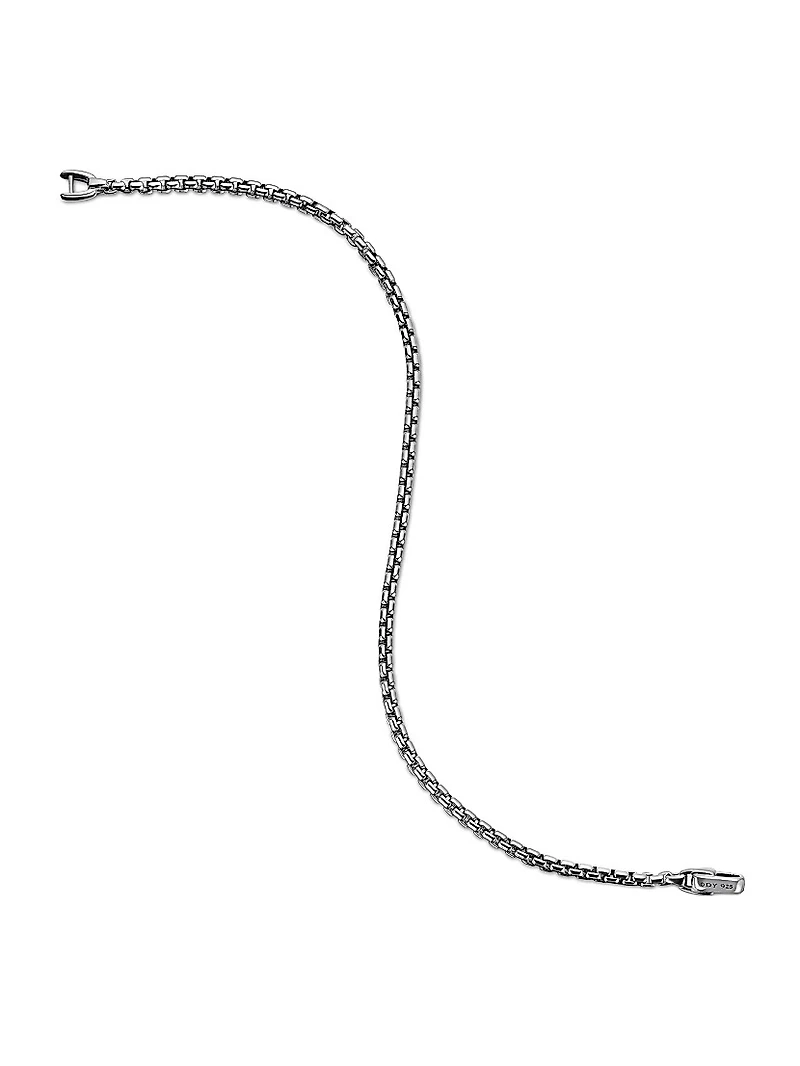 Box Chain Bracelet Sterling Silver, 2.7MM