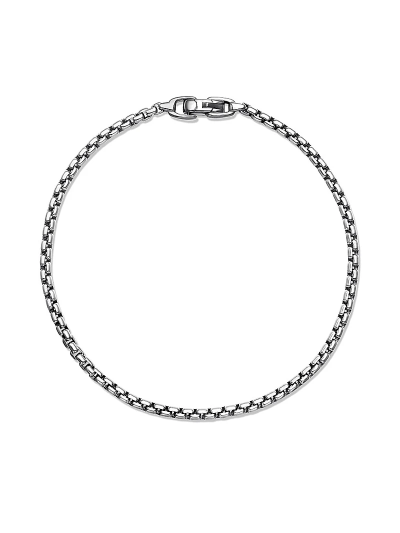 Box Chain Bracelet Sterling Silver, 2.7MM